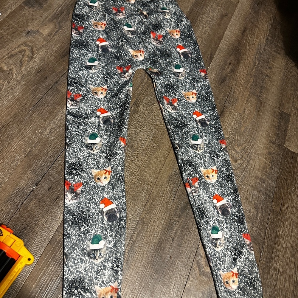 Festive Cat Print Leggings